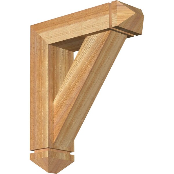 Ekena Millwork Traditional Arts and Crafts Rough Sawn Bracket w/ Offset Brace, Western Red Cedar, 6"W x 20"D x 24"H BKT0604X20X24TRA03RWR - main